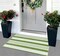 Green and White Front Door Mat Outdoor Rug 24'' x 35'' Striped Layered Door Mats Hand-Woven Washable Entryway Rug Indoor/Outdoor Small Area Rug for Front Porch/Laundry Room/Bathroom